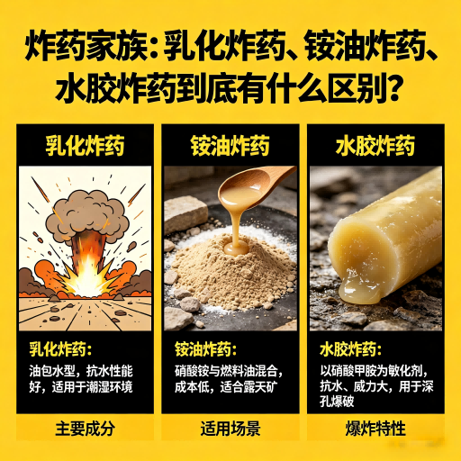 仙居炸药家族：乳化炸药、铵油炸药、水胶炸药到底有什么区别？
